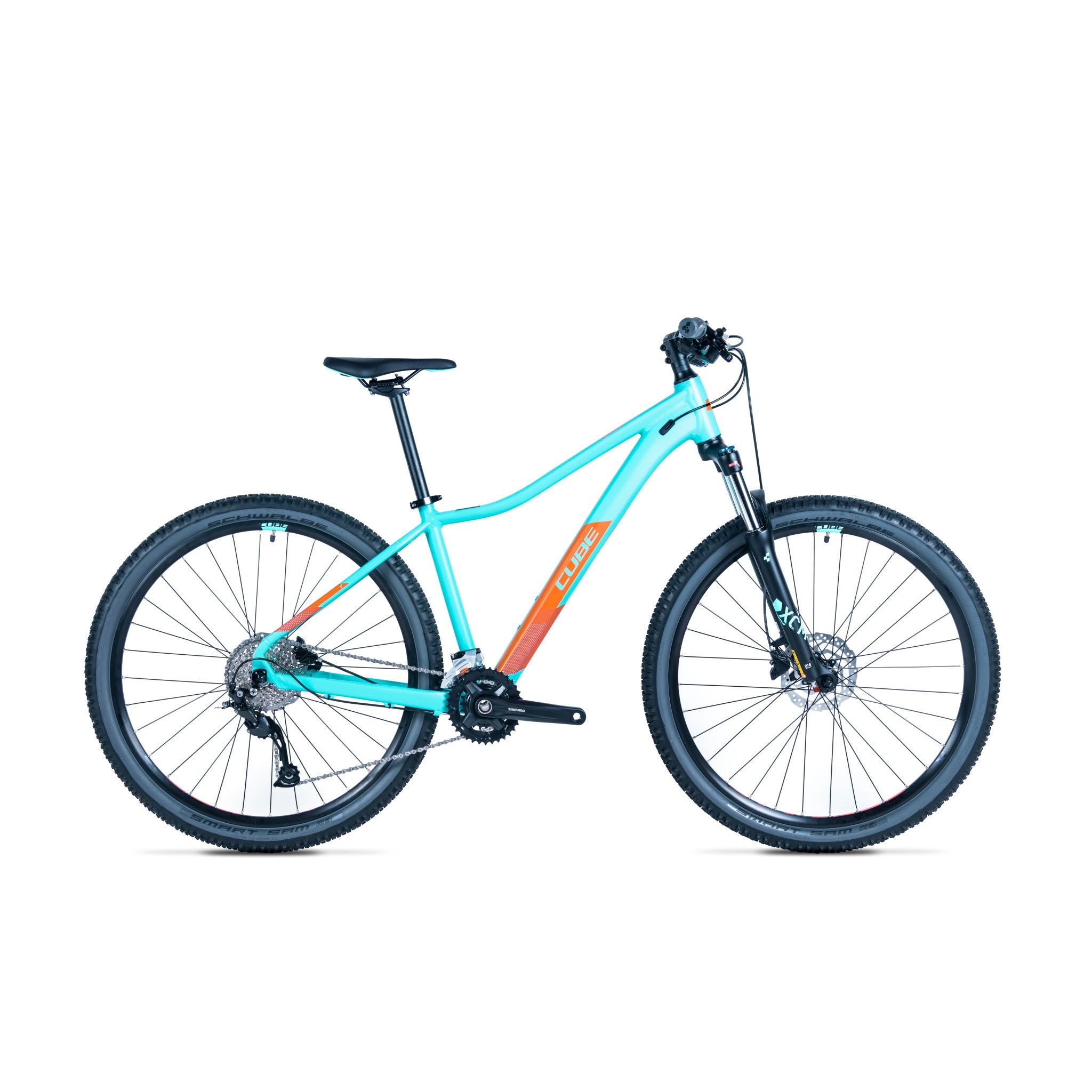 Cube mountain bike blue and sale orange