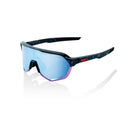 100% S2 Sunglasses Black Holographic - HiPER Blue Mirror Lens