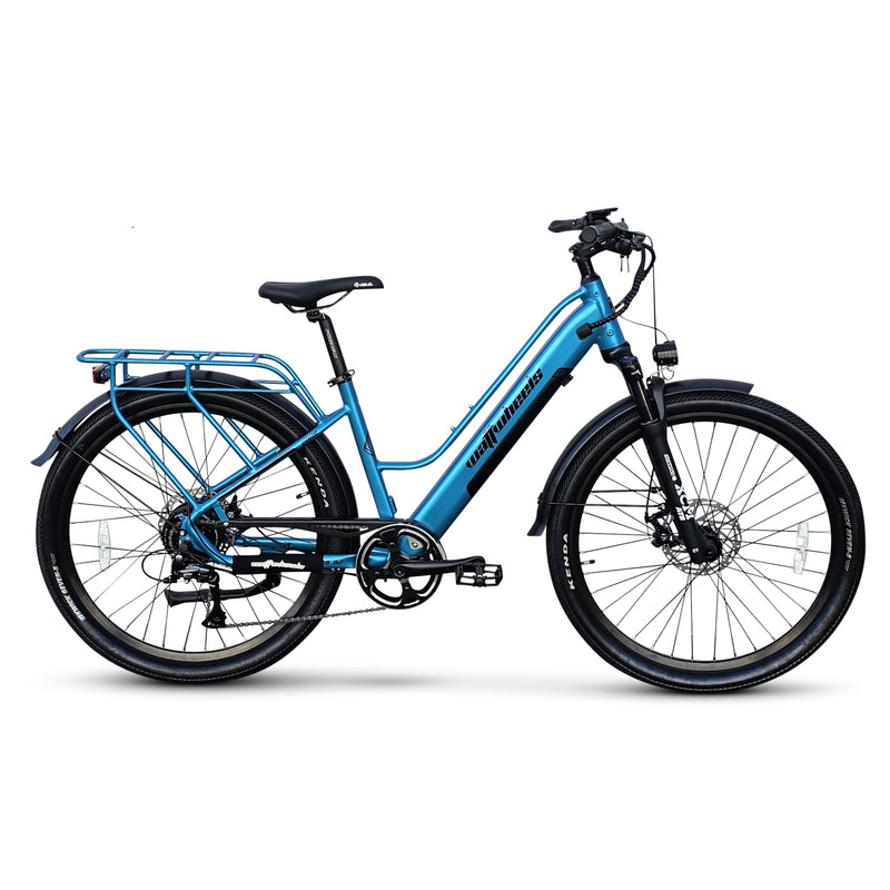 Wattwheels Civic LS Electric Hybrid Bike 375Wh Battery Caribbean Blue