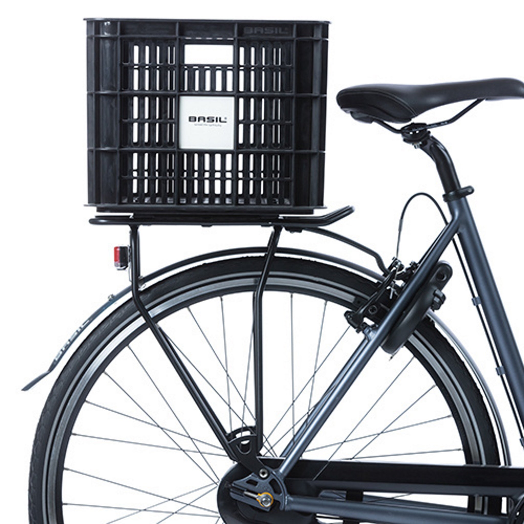 Basil Bicycle Crate Large 40L Recycled Synthetic Black 99bikes .nz