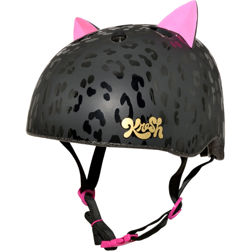 Krash Leopard Kitty Youth Black Helmet