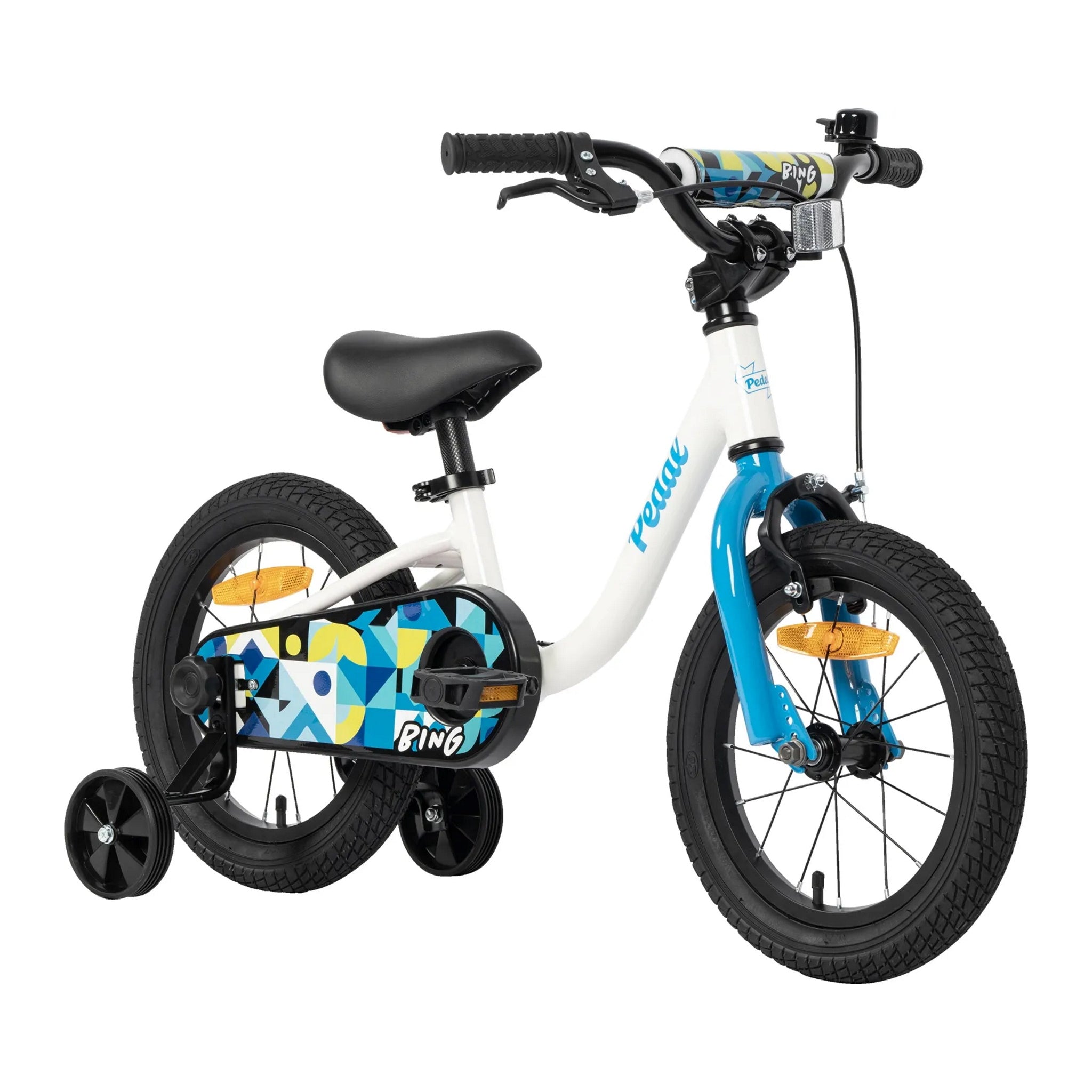 Pedal Bing 14 Kids Bike White Blue 99bikes .nz