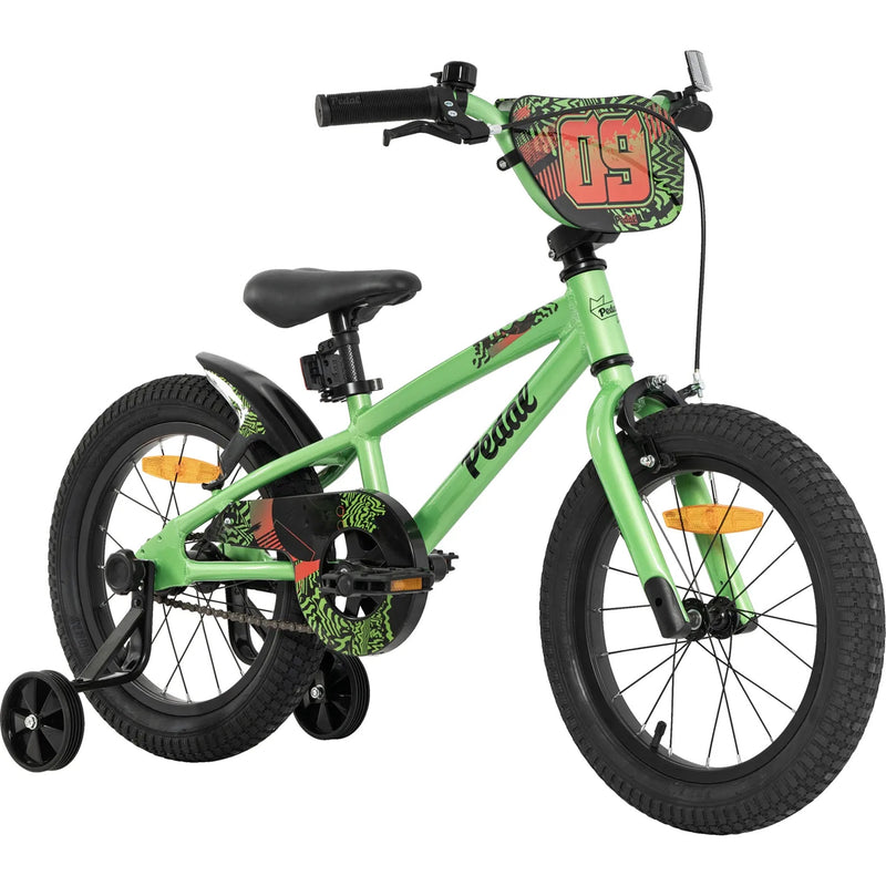 Pedal Hoot 16" Kids Bike Green