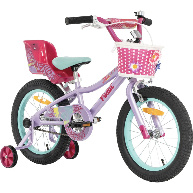 Pedal Hoot 16" Kids Bike Lilac/Black