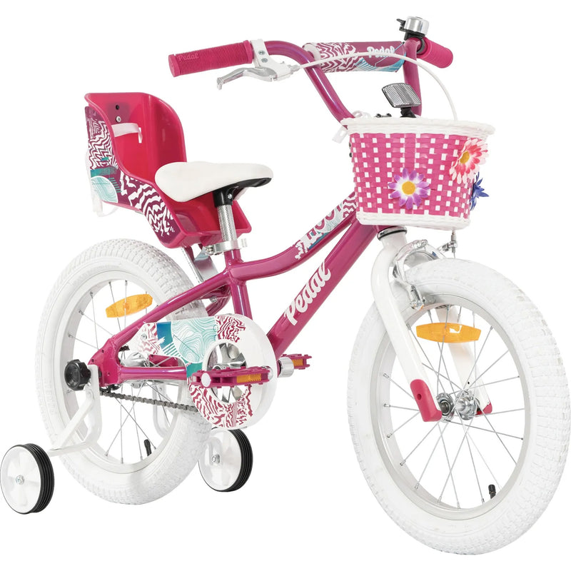 Pedal Hoot 16" Kids Bike Pink/White