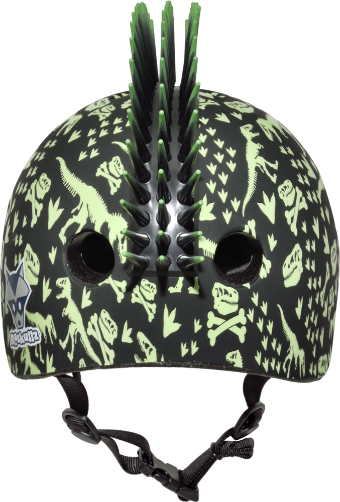 Raskullz T-Rex Bonez Mohawk Toddler Helmet Black/Green