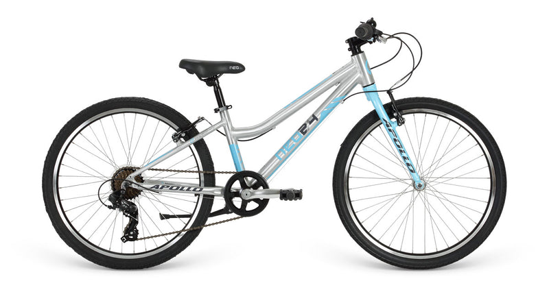 Apollo Neo 24" Kids Bike 7-Speed Alloy/Sky Blue/Charcoal