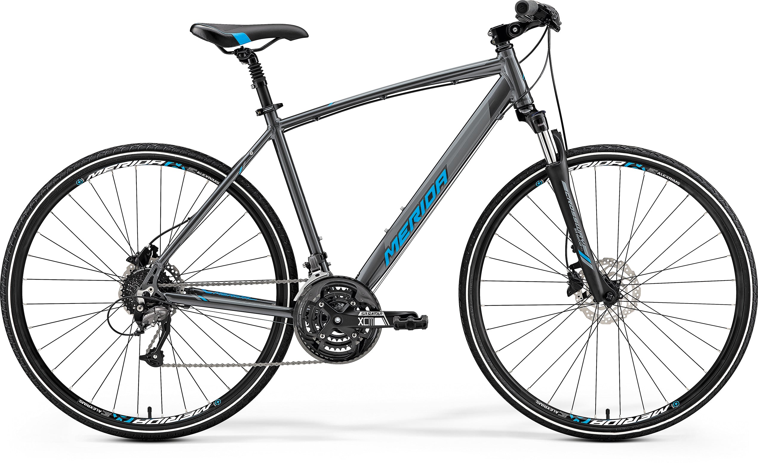 Merida Crossway 40D Hybrid Bike Silver Blue 2019 99bikes .nz