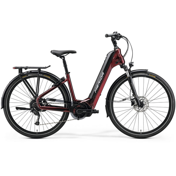 Merida Espresso City 400 EQ Electric Bike 504Wh Battery Burgundy