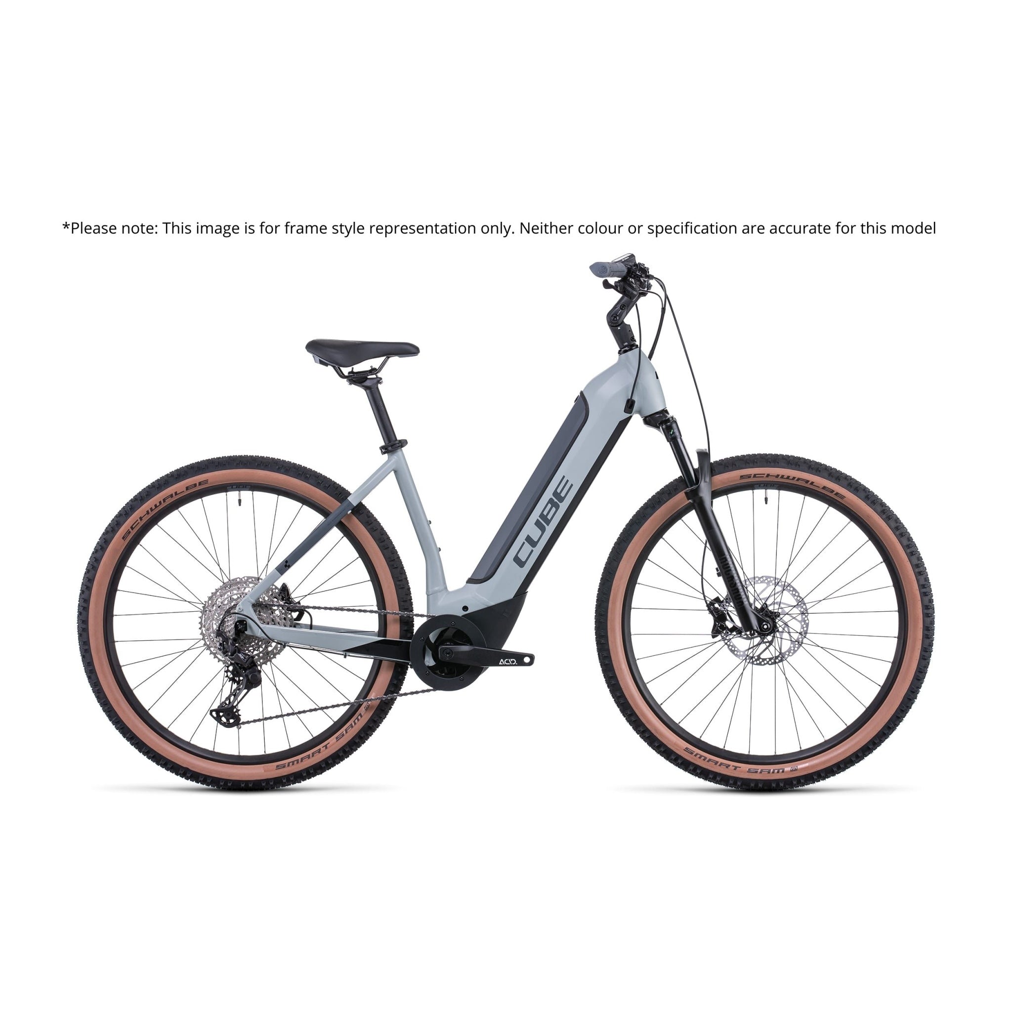 Cube Reaction Hybrid Pro 500 Allroad Electric Bike 500Wh Battery Flash Grey n Green Easy Entry