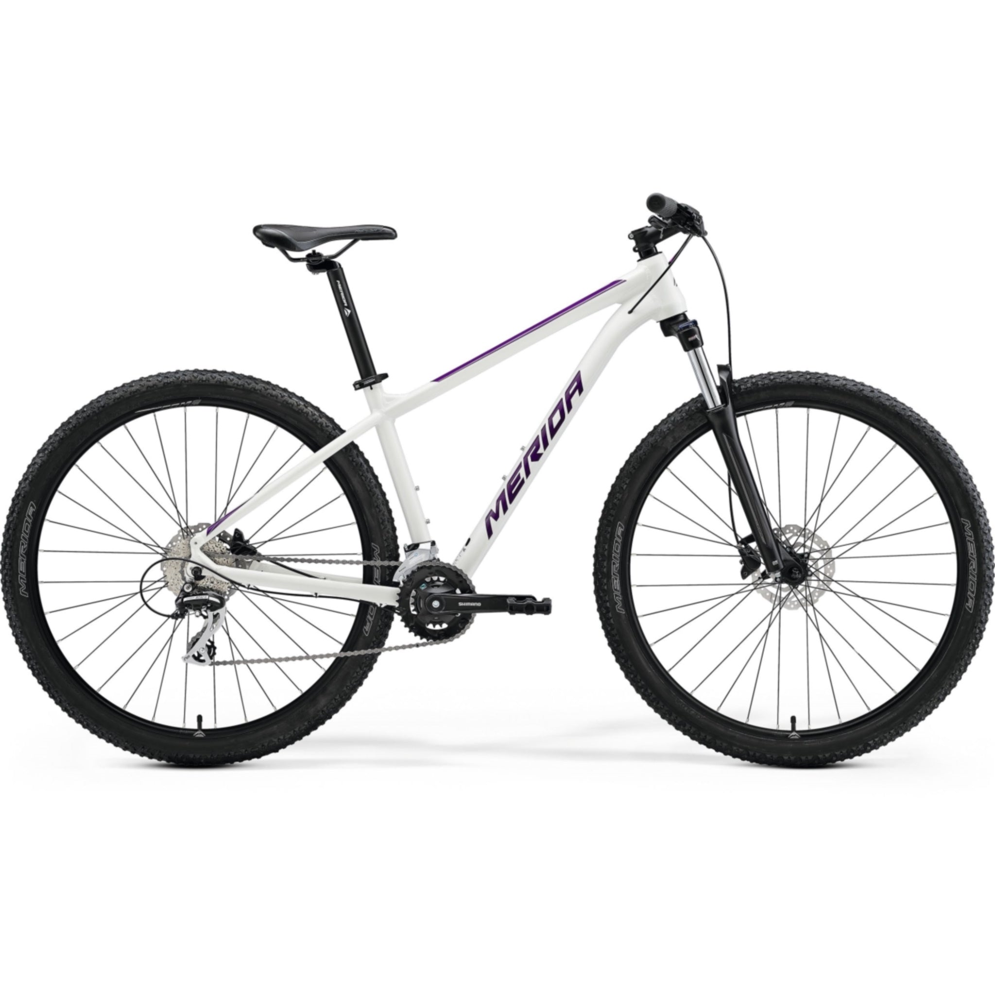 Purple and outlet white mountain bike