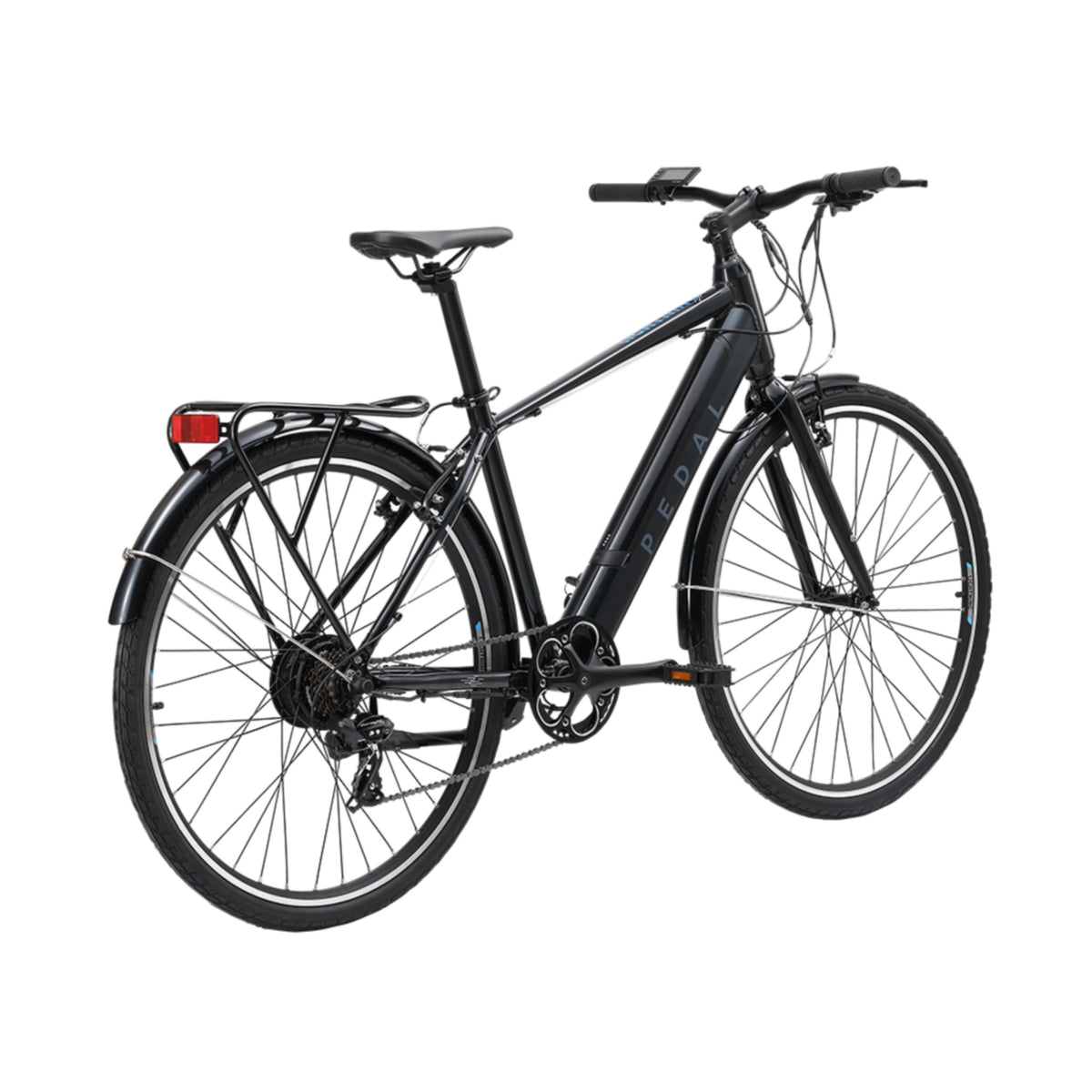 Pedal Lightning Electric Hybrid Bike 700c Wheels 374Wh Battery Black ...