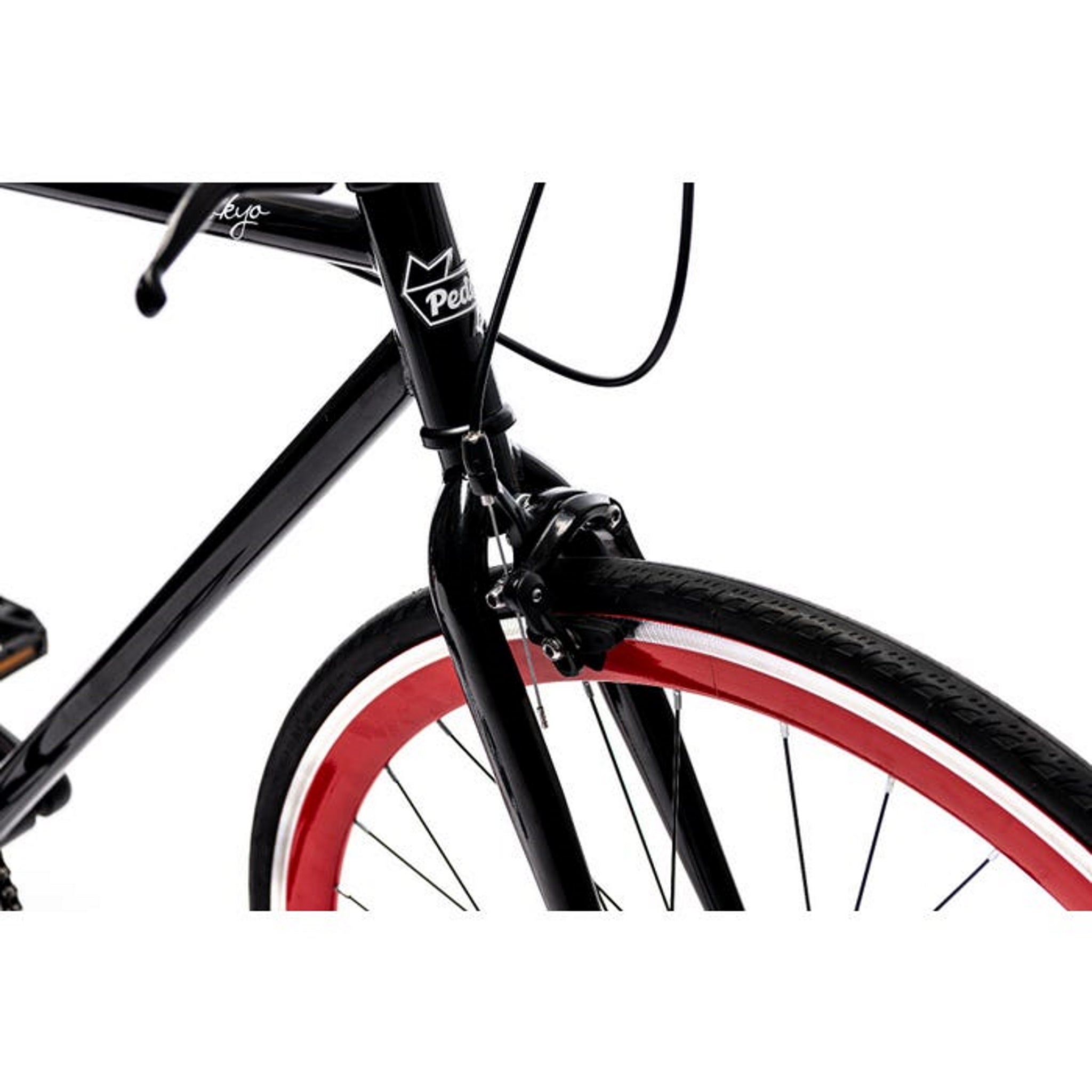 Pedal Messenger Urban Fixie Bike Tokyo Black Red 99bikes .nz