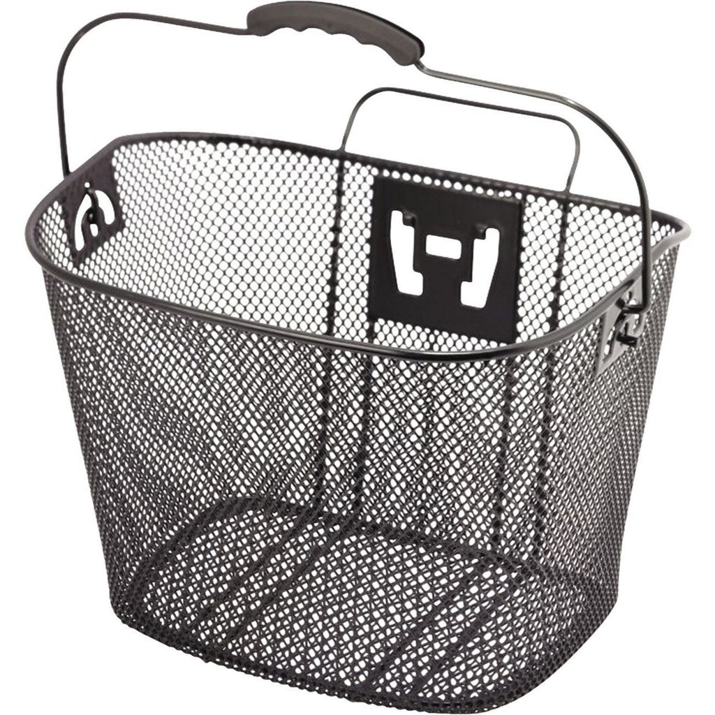 XLC Front Basket Black Steel Mesh Quick Release – 99bikes.co.nz